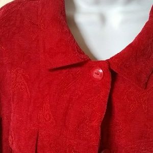 Liz&Me long sleeve jacket 4x Red button-down EUC